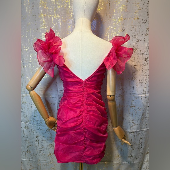 Fashion Nova Fuchsia Ruffle Mini Dress - Picture 3 of 7